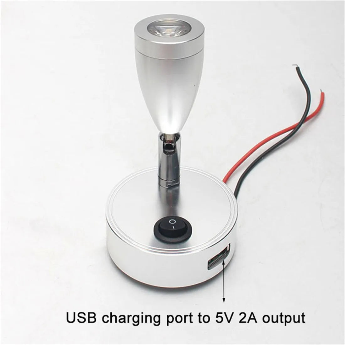 Moktan Sabai LED RV Reading Light 12V/24V with USB Port – Camper, Boat, Trailer Interior Lamp