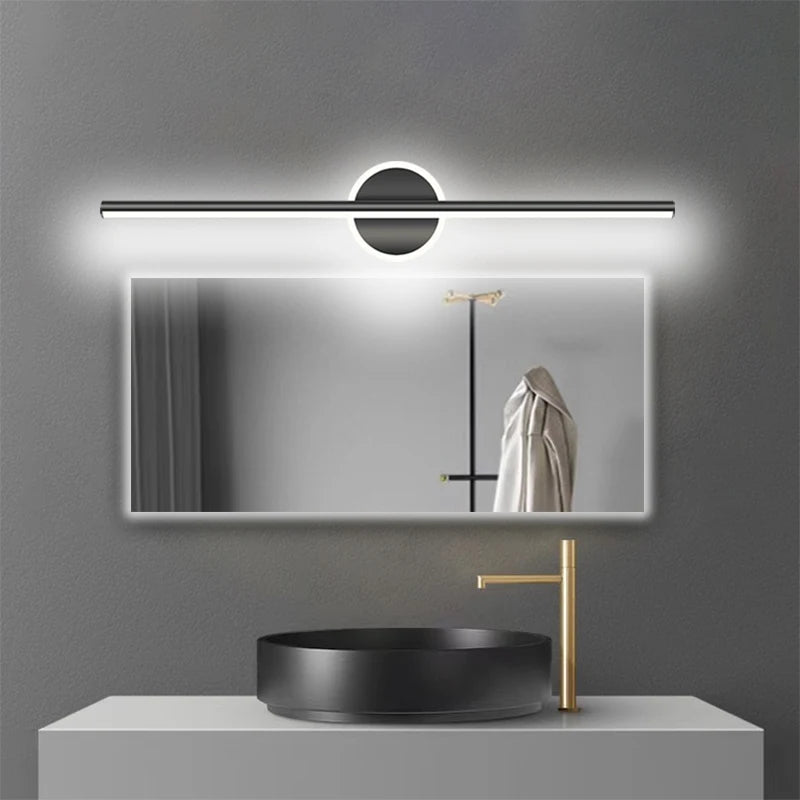 Moktan Sabai LED Mirror Front Wall Light – 40/60cm Gold Black Indoor Lamp for Bathroom & Bedroom