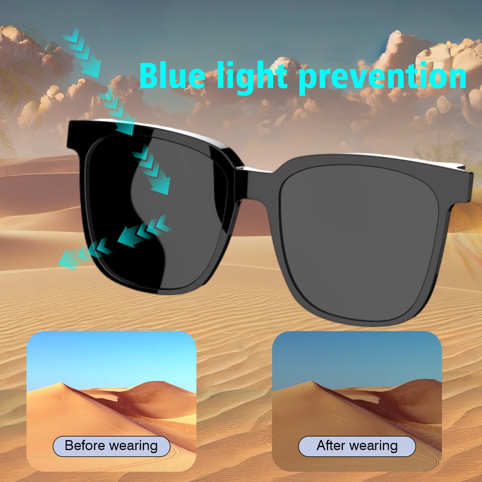 Moktan Sabai Wireless Smart Glasses with Bluetooth Music & Calling for Android iOS Tech