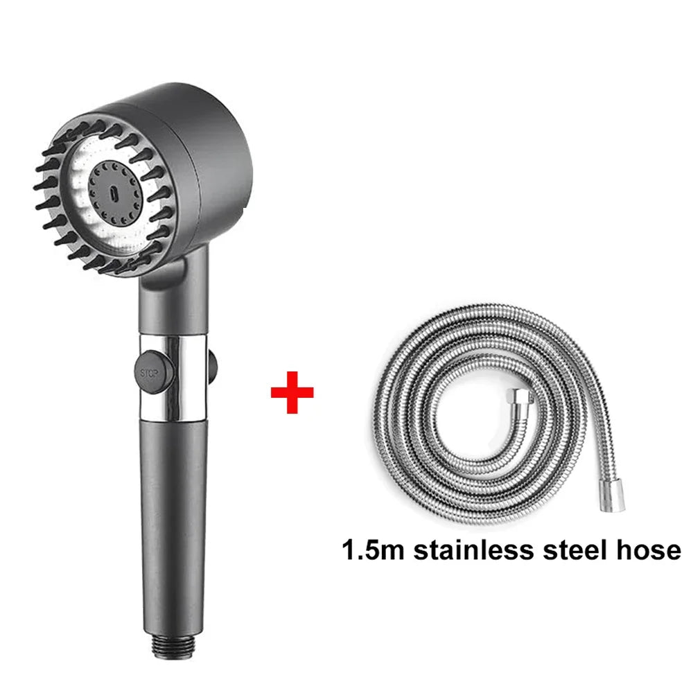 Moktan Sabai High Pressure Handheld Shower Head 3 Modes Filter Spa Spray with ON/OFF Water Save
