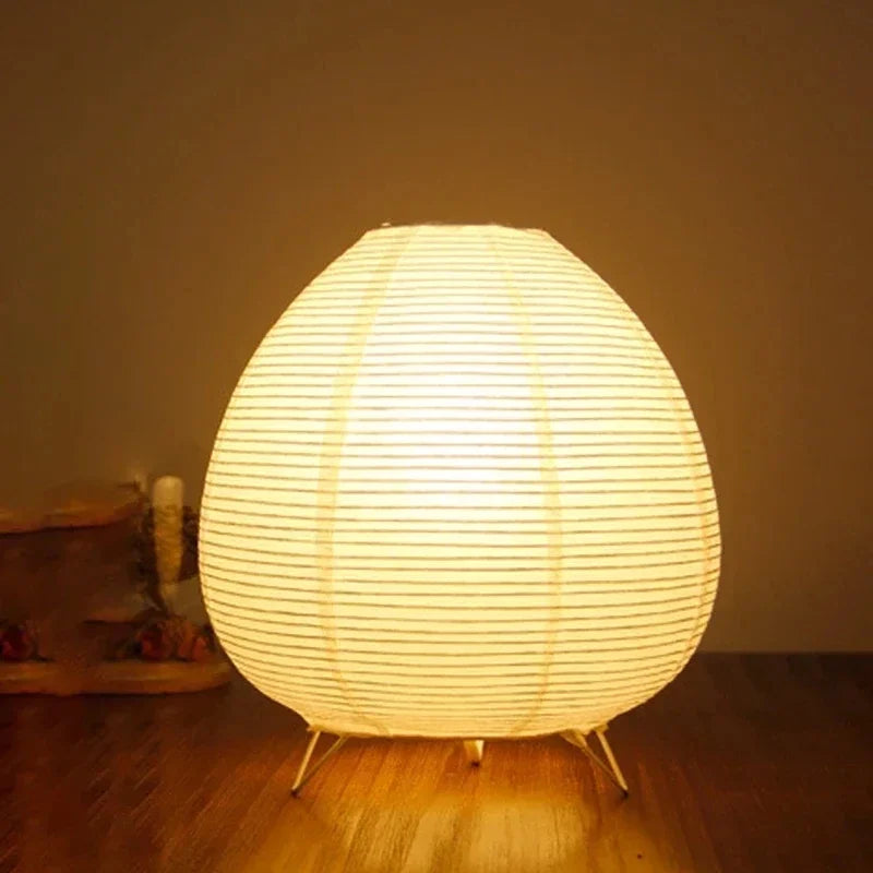 Moktan Sabai Japanese LED Lantern Table Lamp Rice Paper Bedside Light Living Room Bedroom Decor US Plug