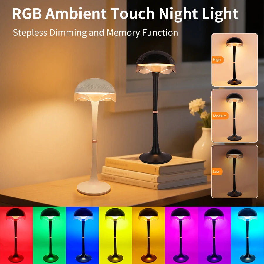 Moktan Sabai RGB Touch Desk Lamp Rechargeable Eye Care Bedside Night Light for Bedroom