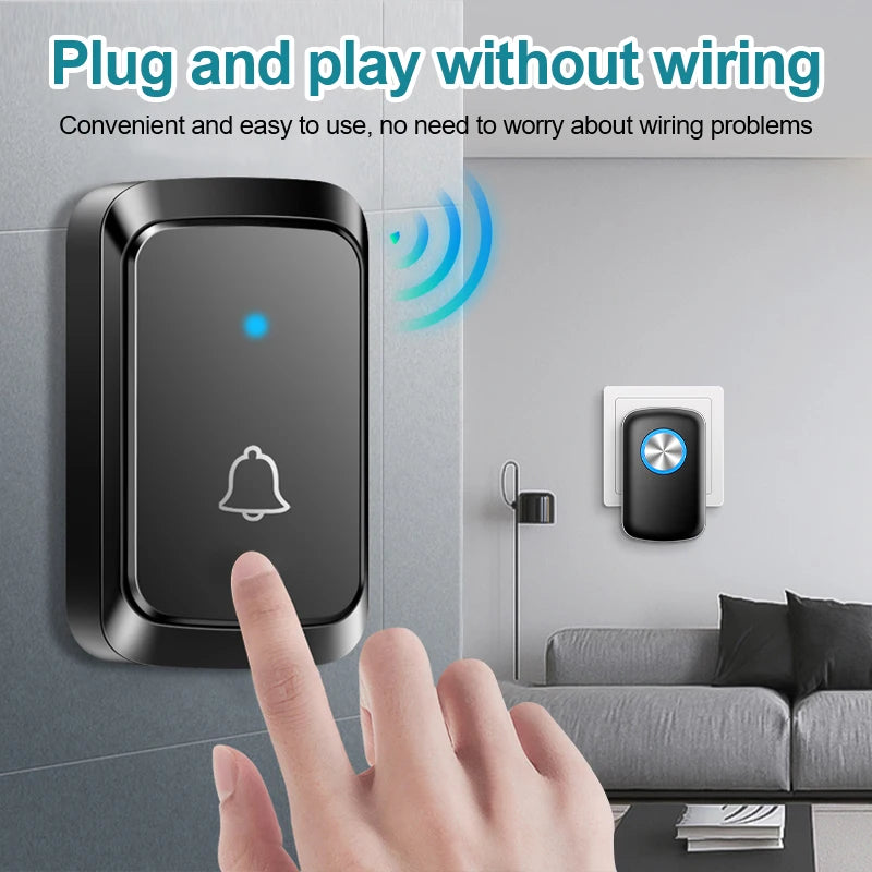 Moktan Sabai Wireless Smart Doorbell 300M Range Plug In 60 Melodies LED Light Volume Control