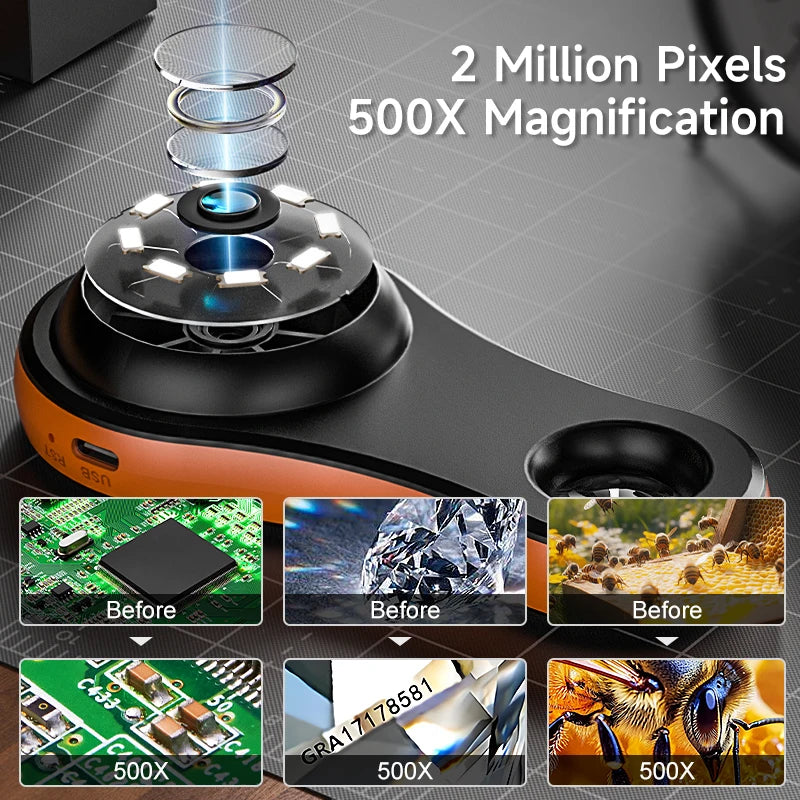Moktan Sabai HD 1080P Digital Microscope Magnifier 2 Inch IPS Screen for PCB Repair