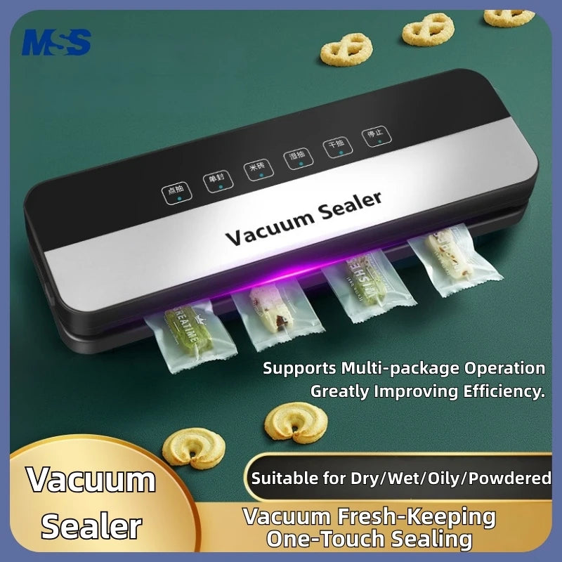 Moktan Sabai Vacuum Sealer Machine for Food Storage Dry Wet Auto Seal Cutter Touch Control 80KPa