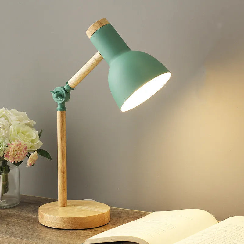 Moktan Sabai Nordic Wood Table Lamp Eye Care E27 Desk Light Adjustable Bedside Reading Lamp