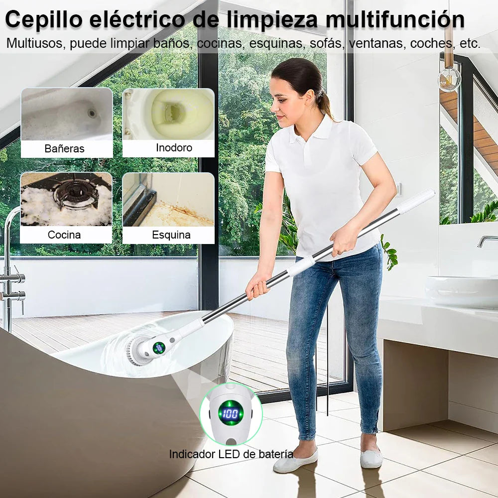Moktan Sabai Wireless Electric Spin Scrubber 8-in-1 Cordless Cleaning Brush