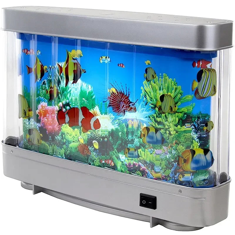 Moktan Sabai Tropical Fish Tank Lamp Virtual Aquarium LED Night Light Kids Room Gift