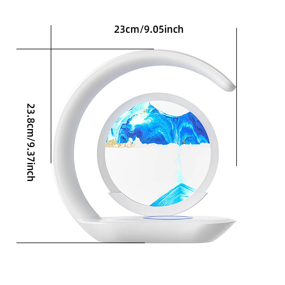 Moktan Sabai Quicksand Table Lamp USB Wireless Charging 3D Hourglass Desk Night Light