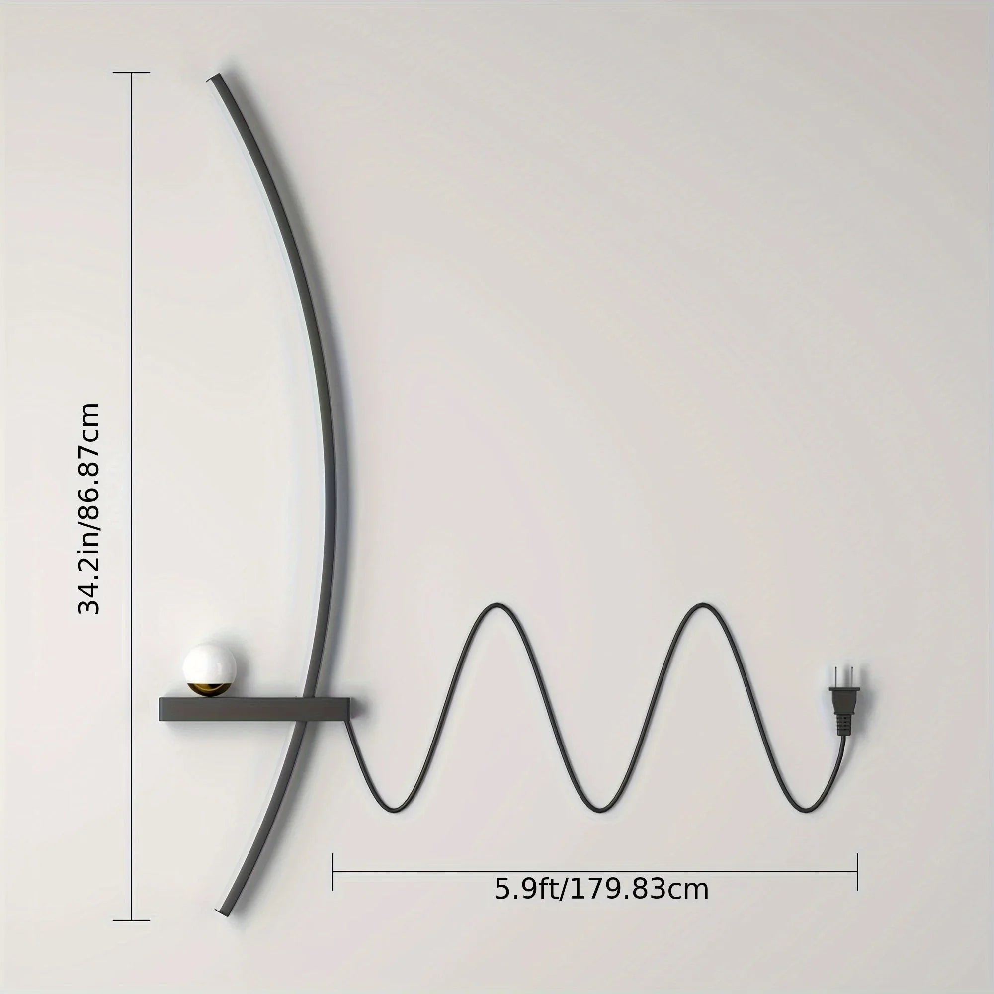 Moktan Sabai 2pcs Modern Adjustable LED Wall Sconce 31.5" Arched Bedside Lamp 3000K Warm Glow