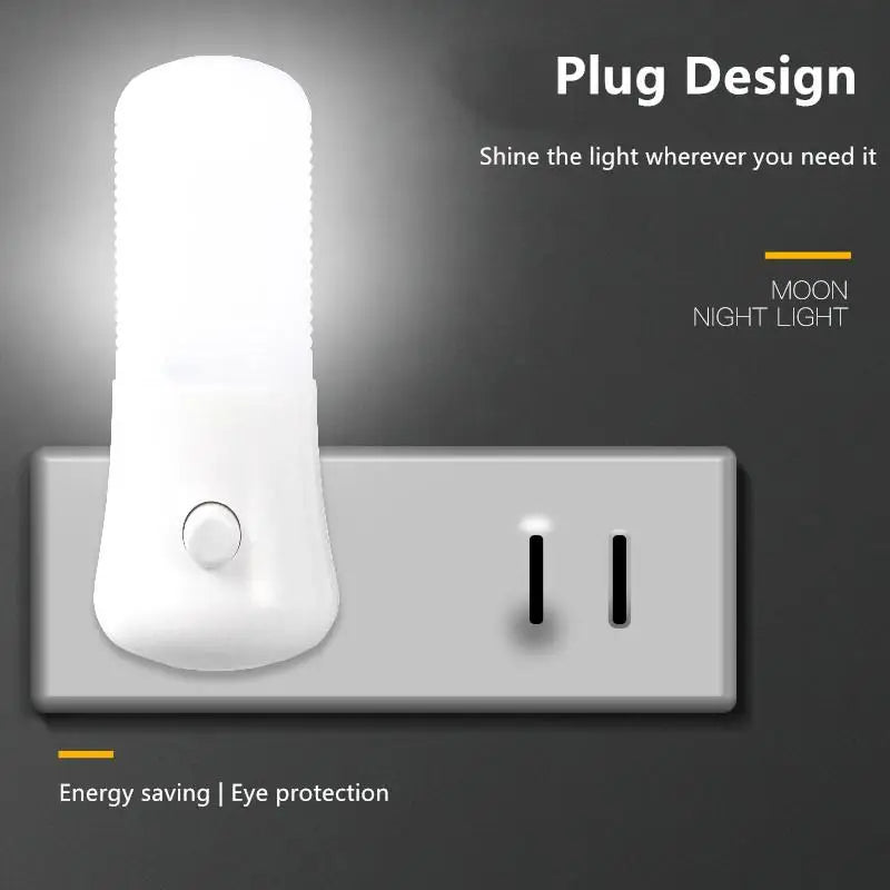 Moktan Sabai LED Plug In Night Light Warm White Wall Lamp for Kids Bedroom Hallway Stairs