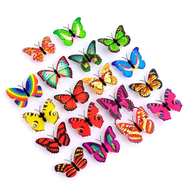 Moktan Sabai Colorful LED Butterfly Wall Night Light Stickable Glowing Decorative Home Lamp 5pcs