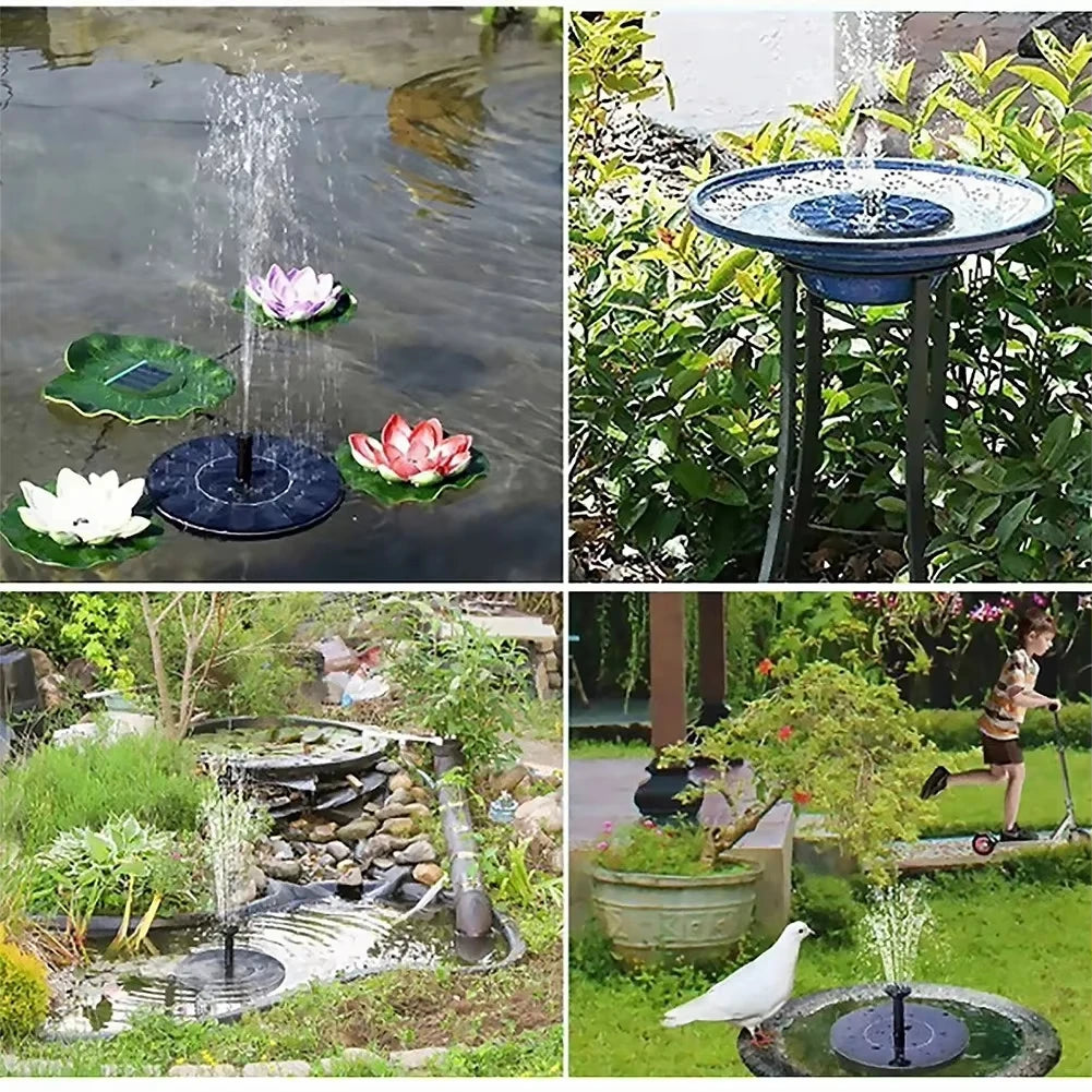 Moktan Sabai Solar Fountain Pump Floating Bird Bath Water Fountain with 4 Nozzles