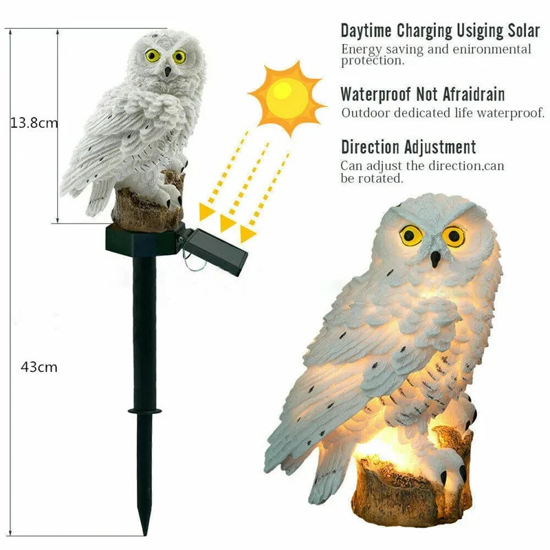 Moktan Sabai Solar Owl Garden Lights Outdoor LED Solar Powered Waterproof Animal Lamp Decor
