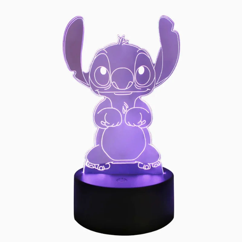 Moktan Sabai Stitch 3D Night Light USB Touch Cartoon Desk Lamp Remote LED Room Decor Gift