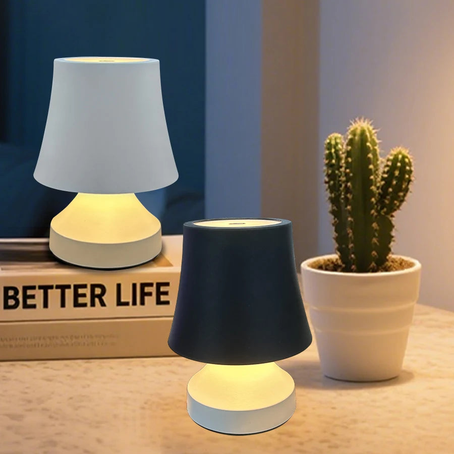 Moktan Sabai LumiNest | Rechargeable LED Desk Lamp with 3-Color Dimmable Bedside Light Decor