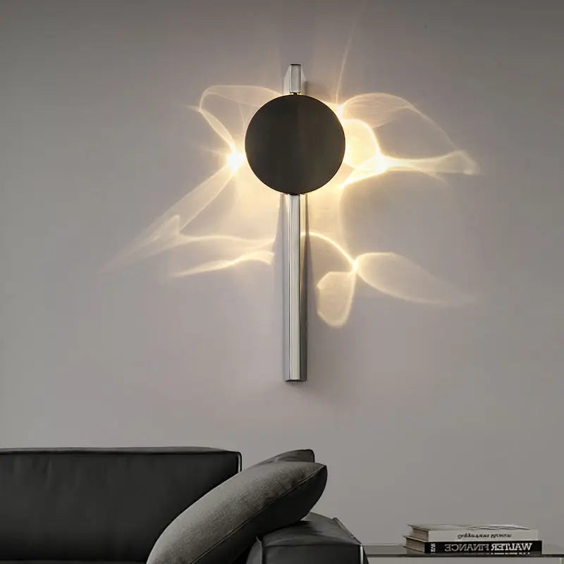Moktan Sabai Stainless Rotatable LED Wall Sconce Creative Shadow Light Bedroom Bedside Stairs