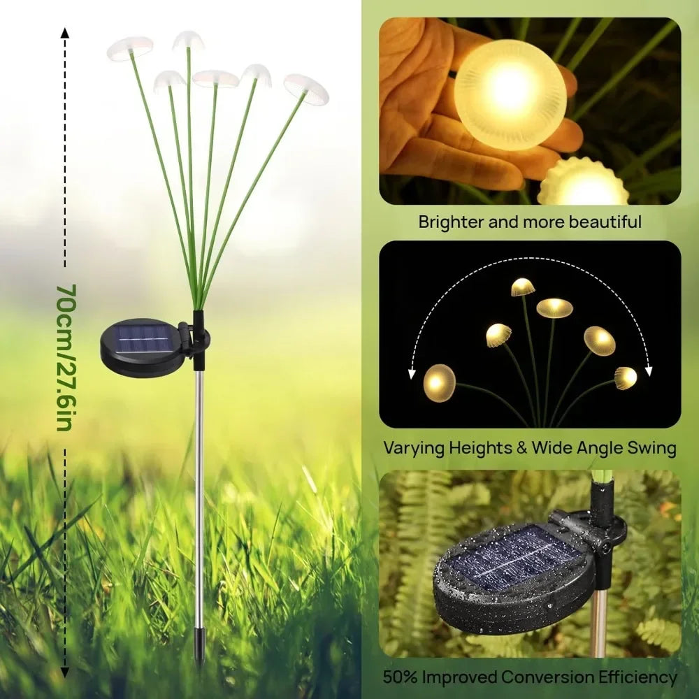 Moktan Sabai Solar Jellyfish Lights Outdoor LED Mushroom Garden Lights Waterproof Lawn Decor