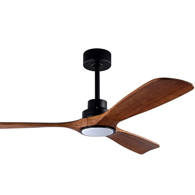 Moktan Sabai Wood Ceiling Fan with Lights 42 52 60 Inch Remote Control Quiet DC Motor Indoor 35W 110-240V