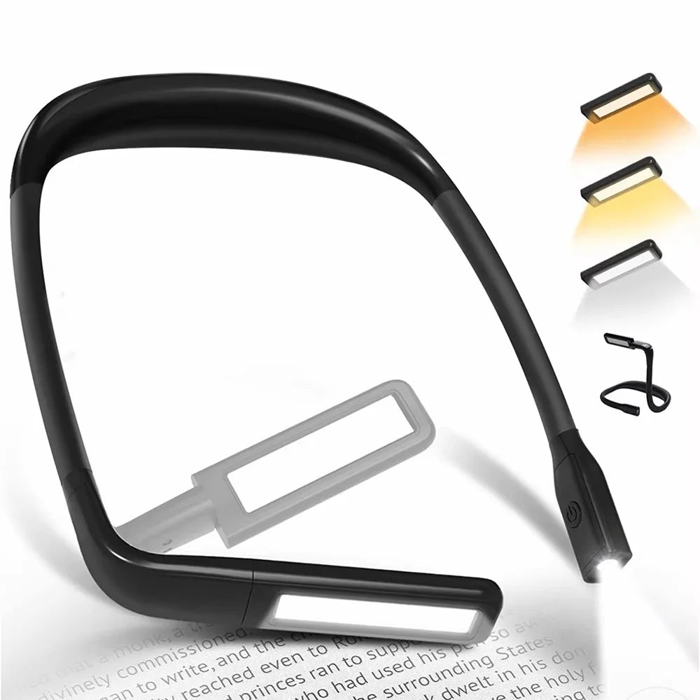 Moktan Sabai USB Rechargeable Reading Neck Light Hands Free Book Light for Bed Night Black