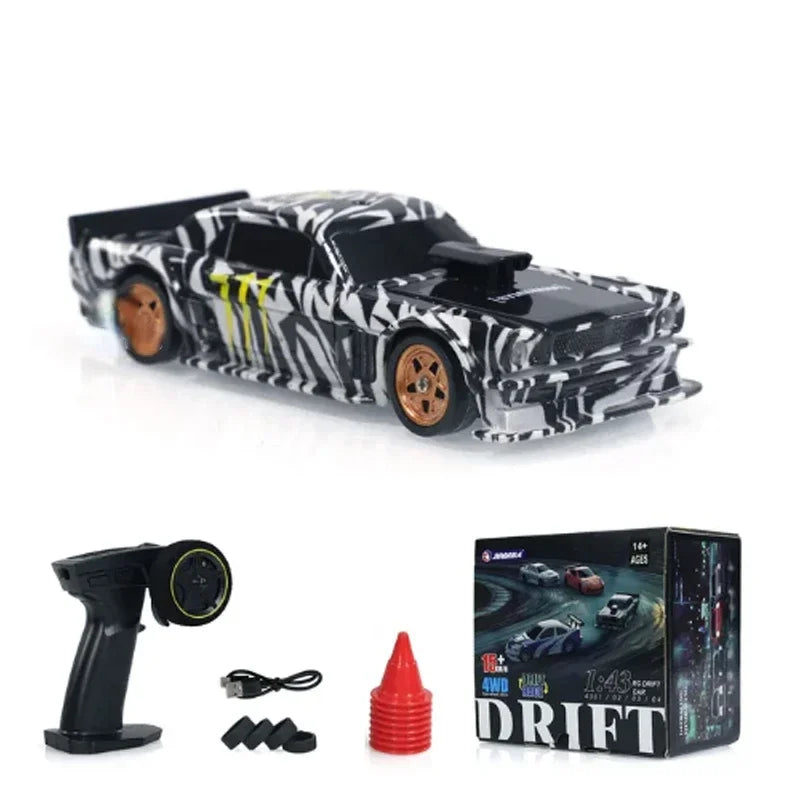 Moktan Sabai Mini RC Drift Car 1:43 Scale 4WD Remote Control Racing Vehicle Toy Zebra