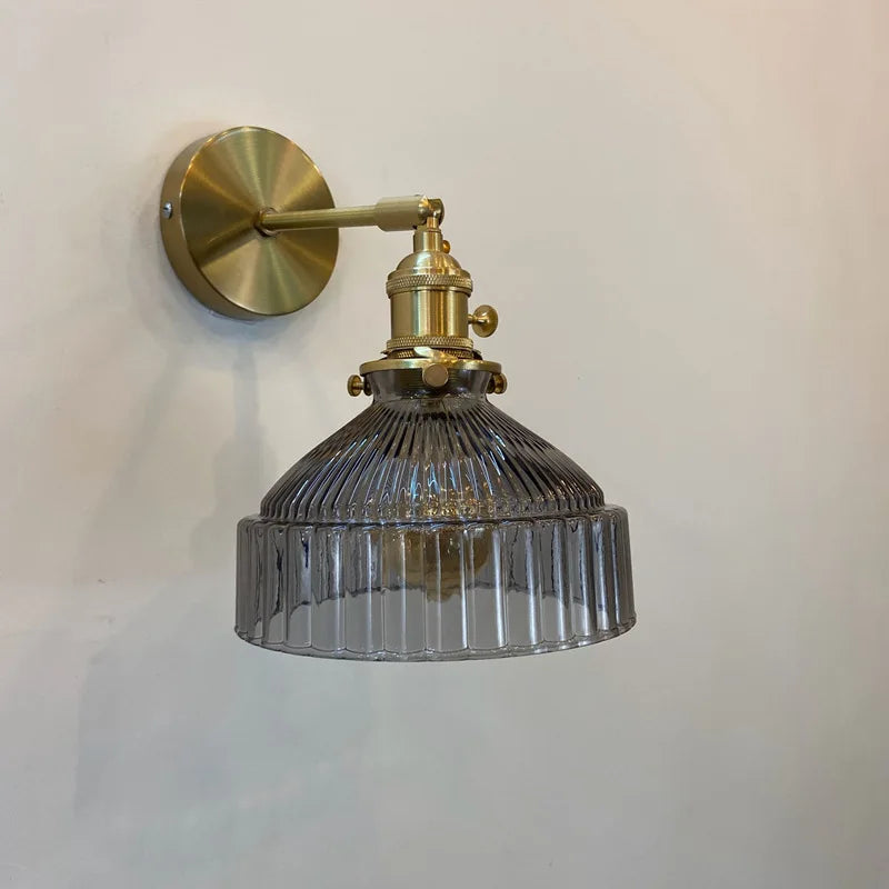 Moktan Sabai Green Glass Wall Sconce – Art Deco Light for Living Room, Hallway & Bedroom