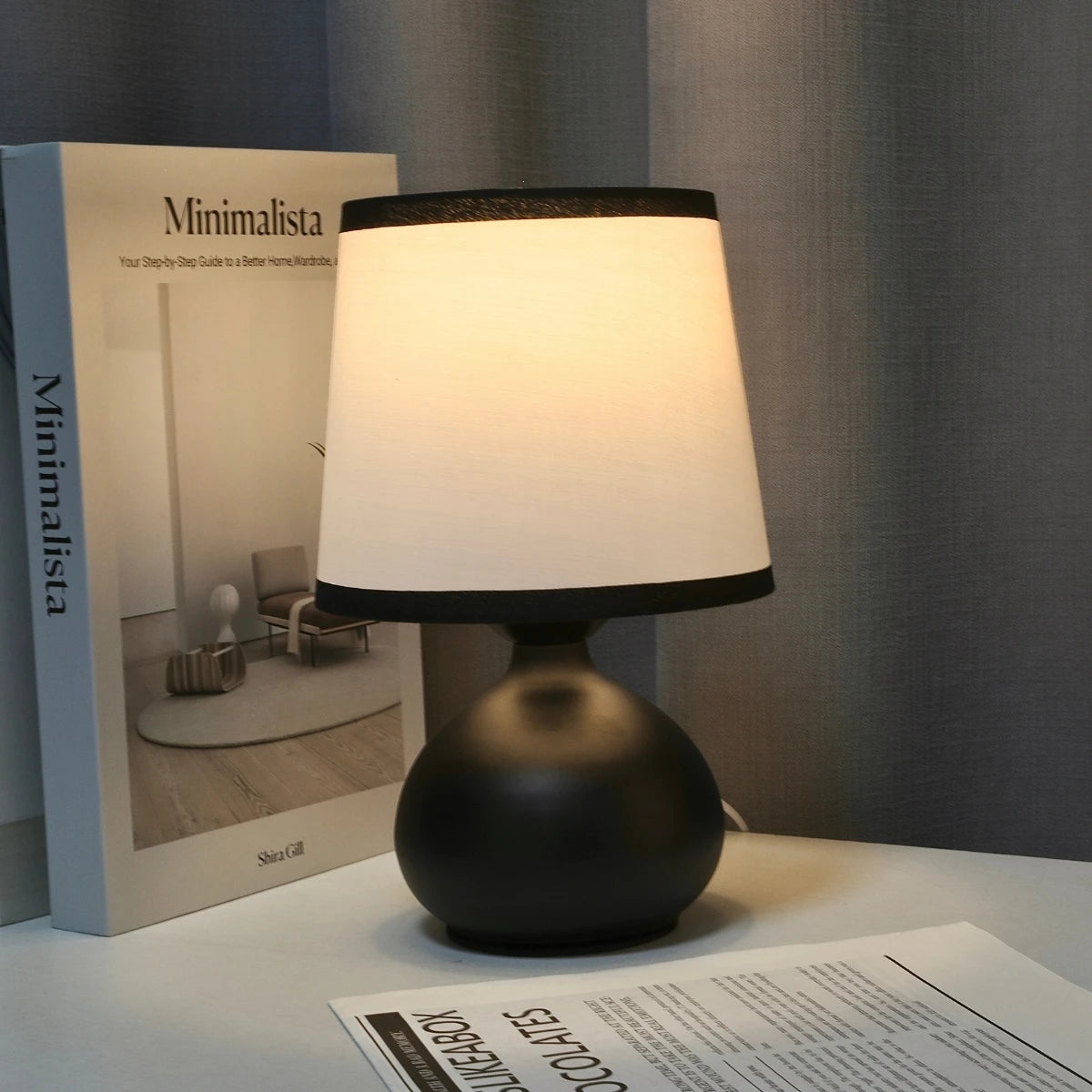 Modern Linen LED Table Lamp Bedside Desk Light Home Décor Bedroom Lighting