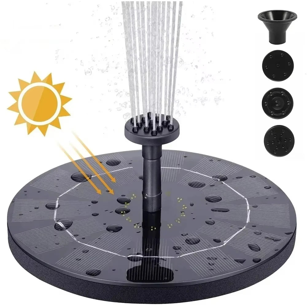 Moktan Sabai Solar Fountain Pump Floating Bird Bath Water Fountain with 4 Nozzles Set