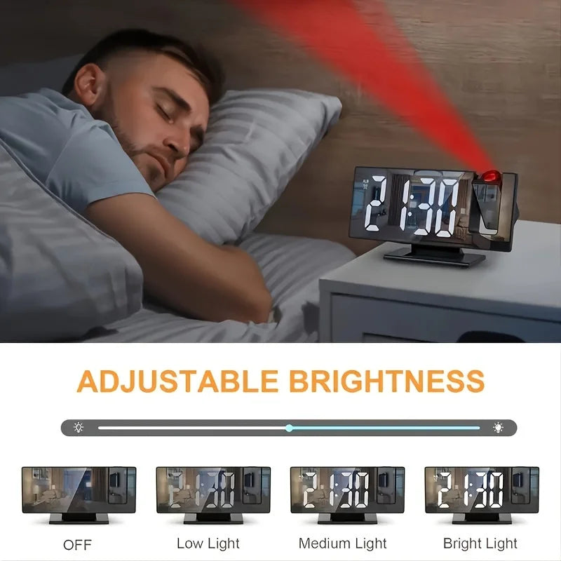 Moktan Sabai Projection Alarm Clock Large Digital Screen Multifunction Luminous Ceiling Clock