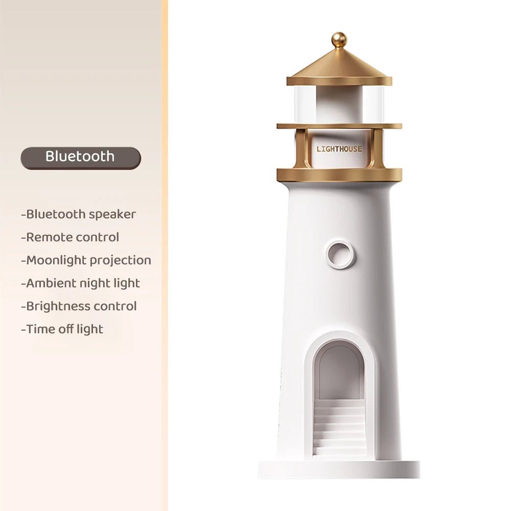 Moktan Sabai Moon Projection Night Light Lighthouse Lamp Motion Sensor Dimmable Bluetooth Gift