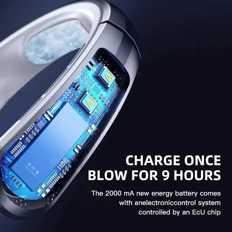Moktan Sabai Portable Neck Fan | Bladeless Design with Rechargeable Battery | Lightweight Cooling Solution for Instant Comfort