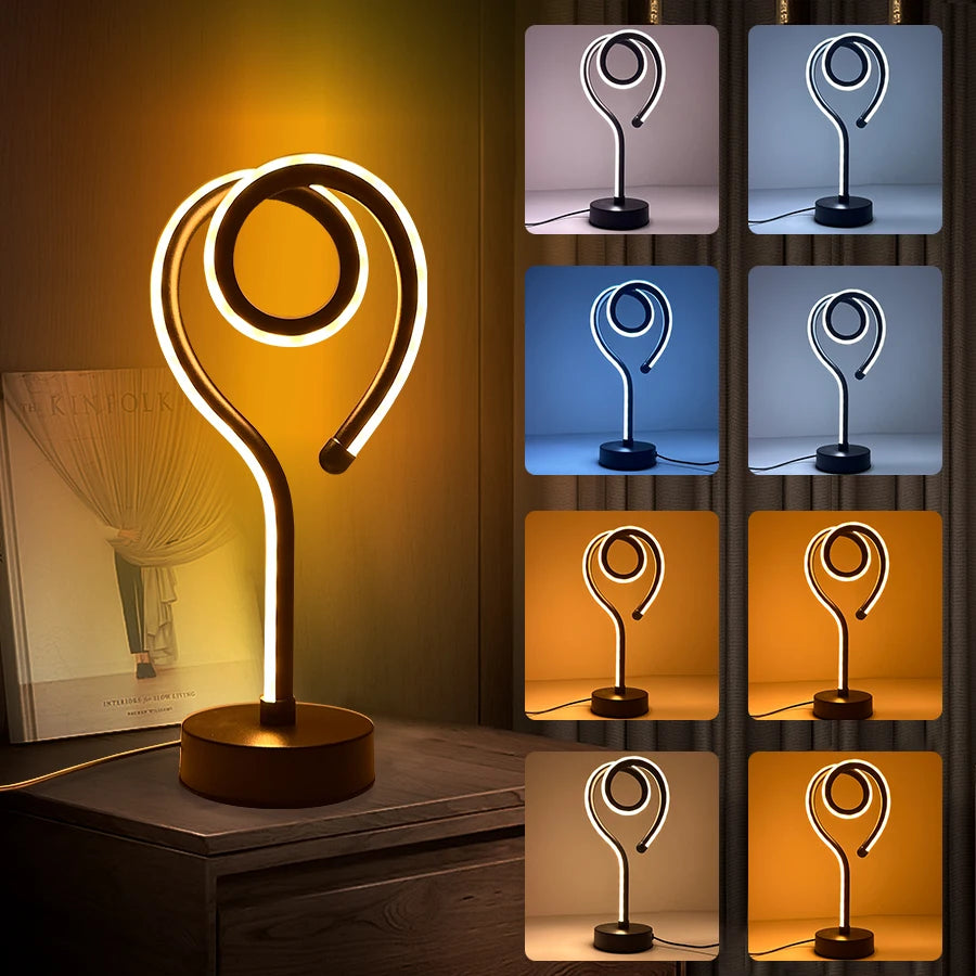 Moktan Sabai LED Water Ripple Nightlight USB Rechargeable RGB Table Lamp with Remote Control