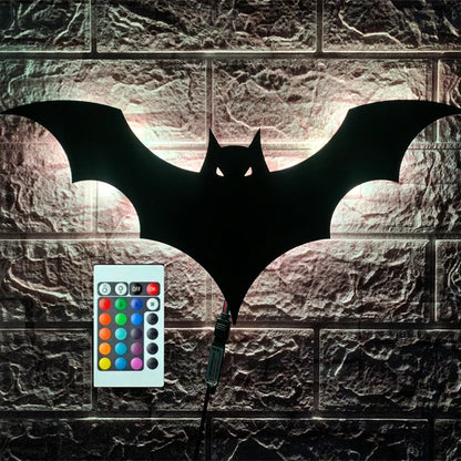 ZK50 Color Changing LED Night Light Bat Wing Wall Lamp Remote Bedside Ambient Light