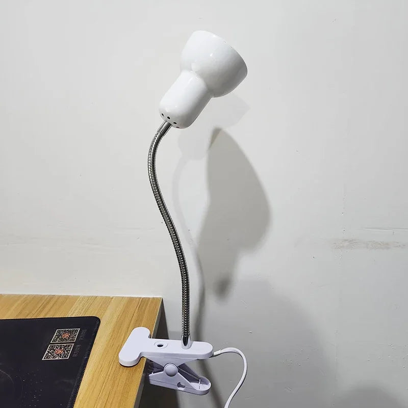 Moktan Sabai E27 Clip Desk Lamp Adjustable Gooseneck Clamp Light for Bedside Bookshelf