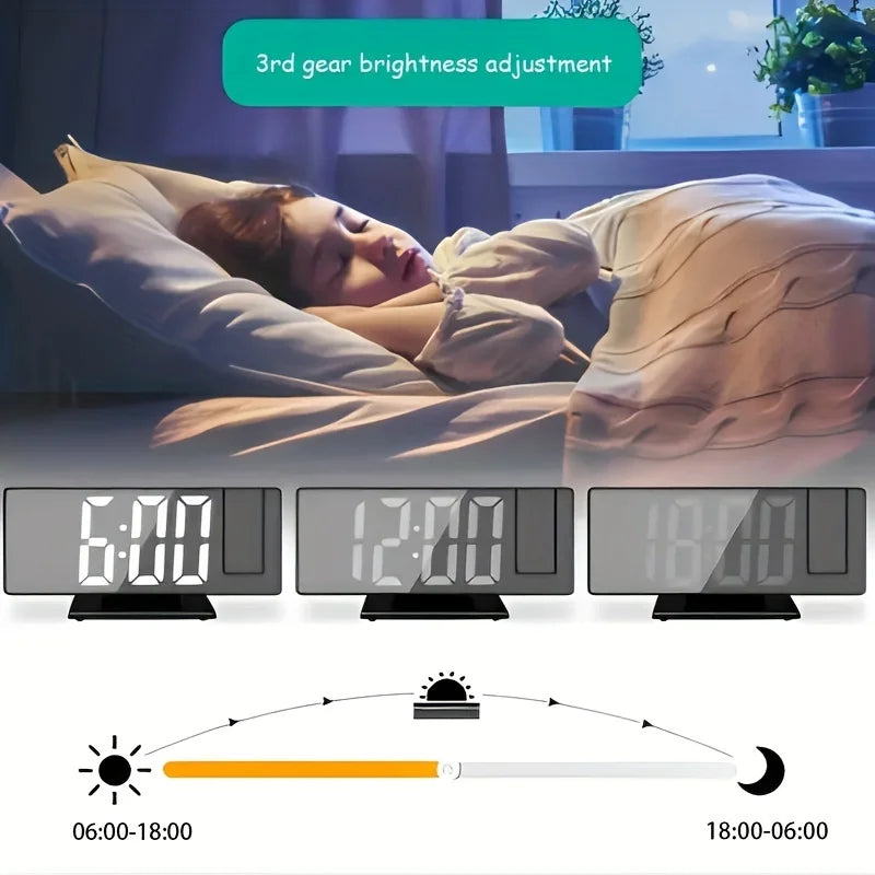 Moktan Sabai Projection Alarm Clock Large Digital Screen Multifunction Luminous Ceiling Clock
