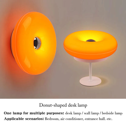 Donut Table Lamp Touch Dimmable Rechargeable LED Bedside Desk Light Home