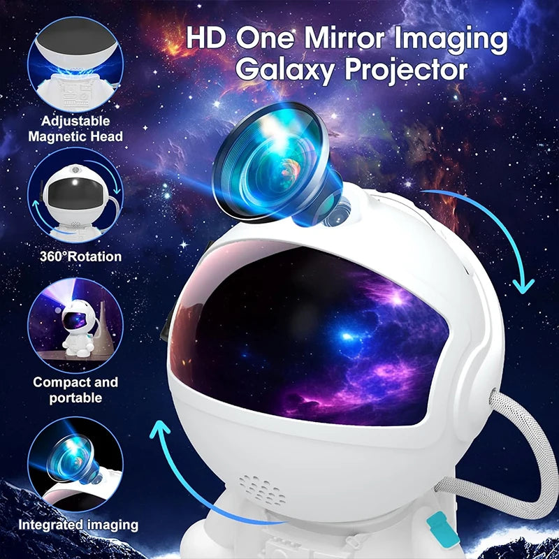 Moktan Sabai Astronaut Galaxy Projector Star Light with 12 Space Films 360 Rotating Planetarium