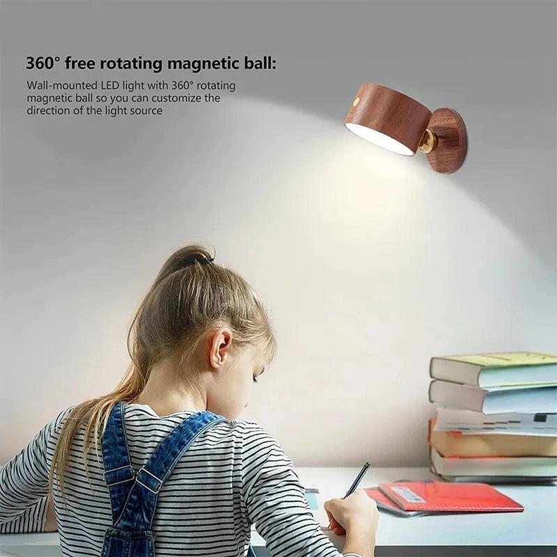 Moktan Sabai Touch Control Wall Lamp USB Rechargeable Dimmable LED Reading Light Bedroom