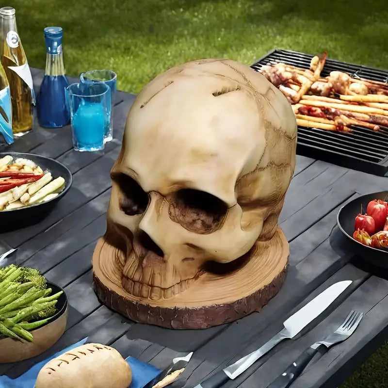 Moktan Sabai Gothic Skull Knife Holder Resin Kitchen Knife Block Storage 7 Slot