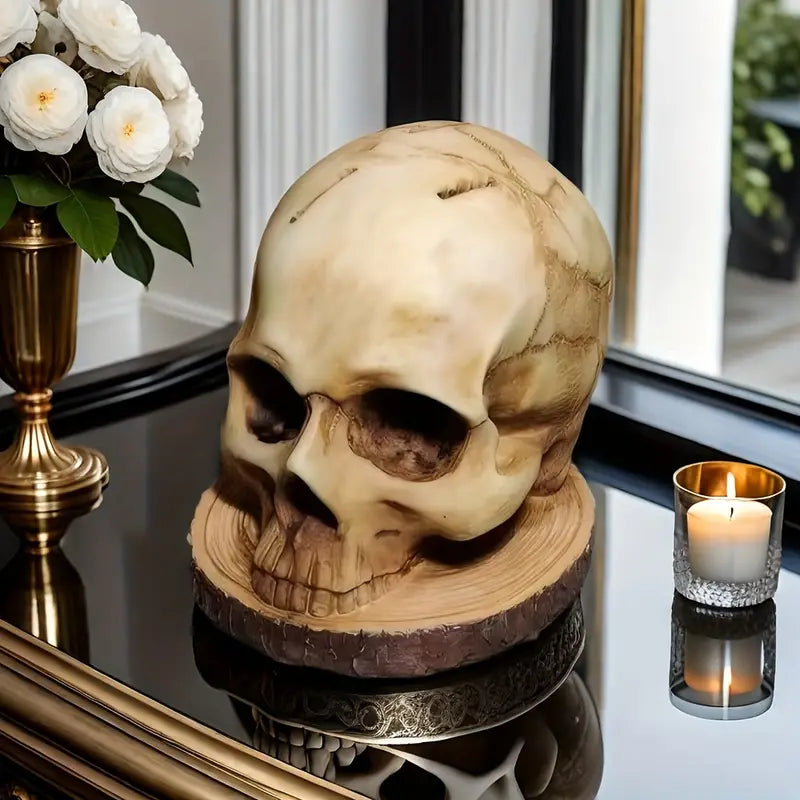 Moktan Sabai Gothic Skull Knife Holder Resin Kitchen Knife Block Storage 7 Slot