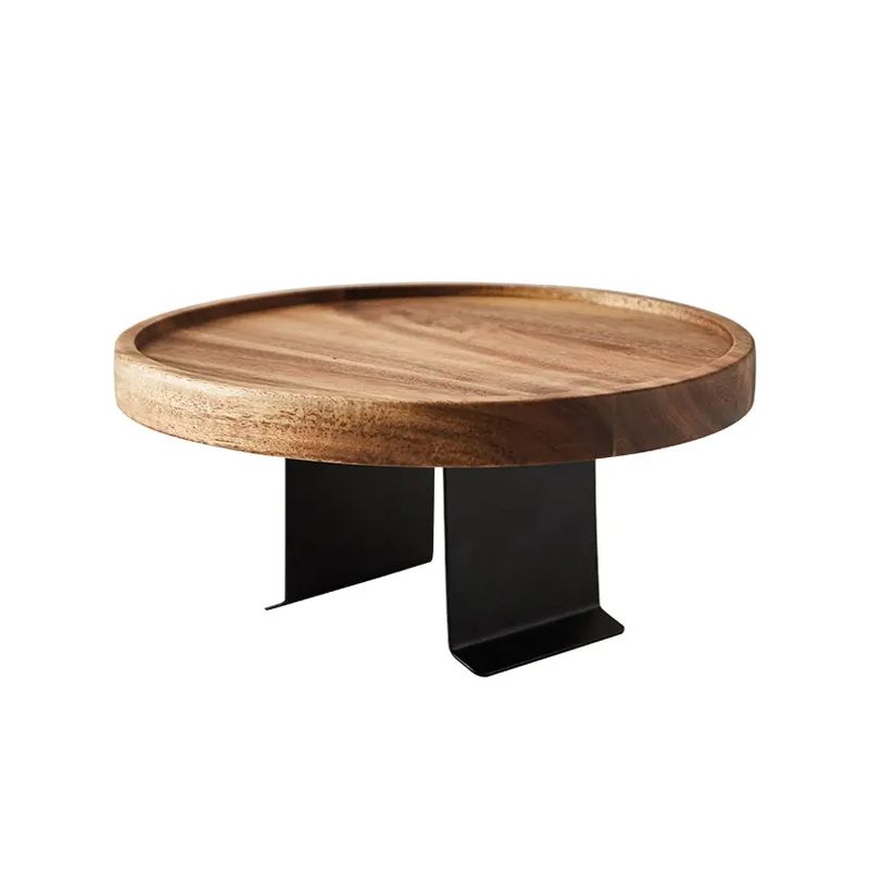 Moktan Sabai Wood Sofa Arm Tray Table Clip On Couch Armrest Table Walnut Finish