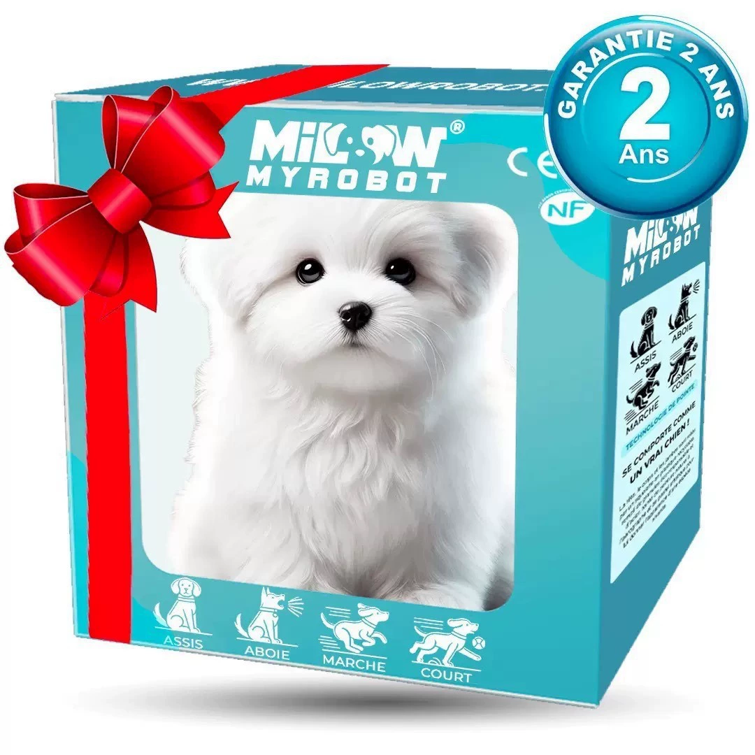 Moktan Sabai Interactive Plush Dog Toy Realistic Moving Puppy with Sound White