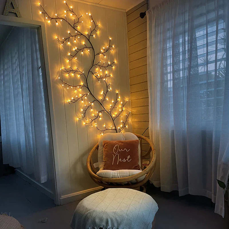 Moktan Sabai Willow Vine LED String Light | Decorative Hanging Branch Lamp for Wall Decor