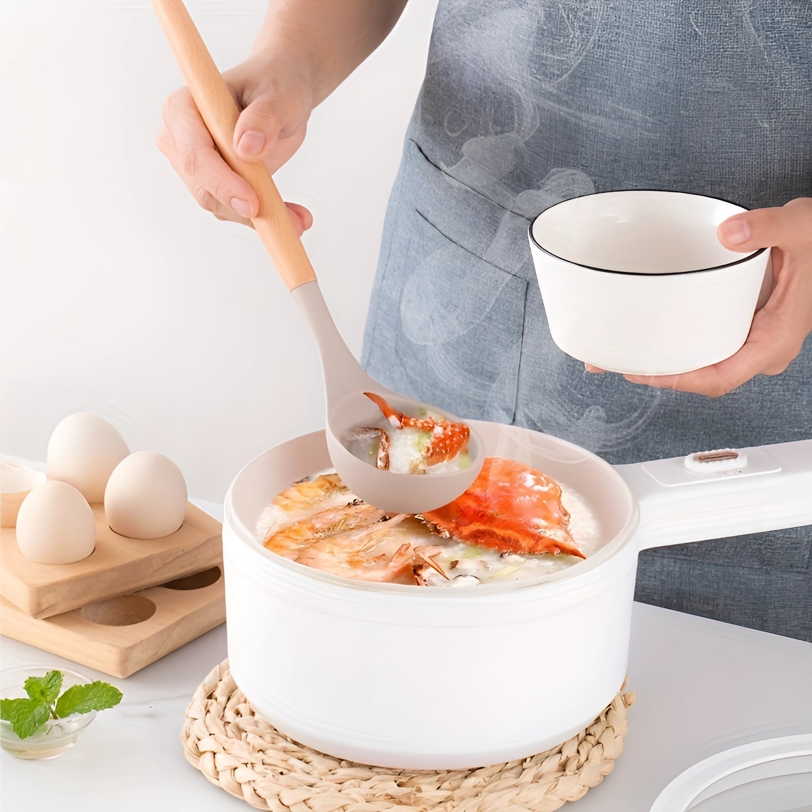 Moktan Sabai Silicone Kitchen Utensil Set with Bamboo Handles 12 Piece Set
