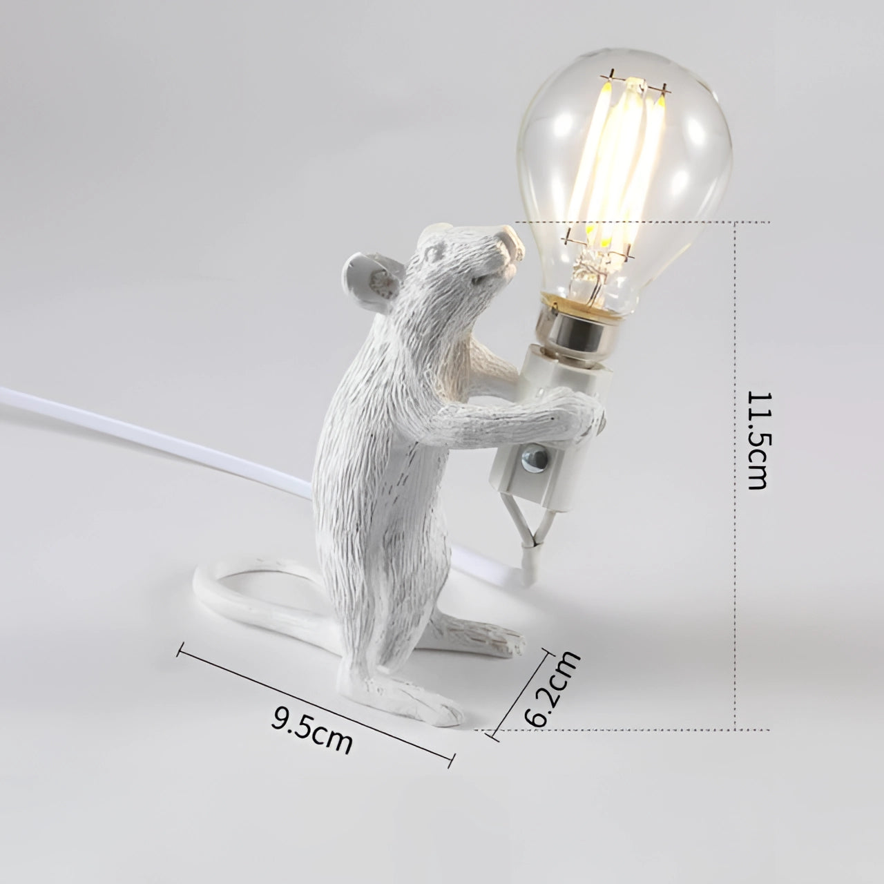 Moktan Sabai Gold Mouse Table Lamp Animal Shaped Desk Light Quirky Home Decor White Portrait