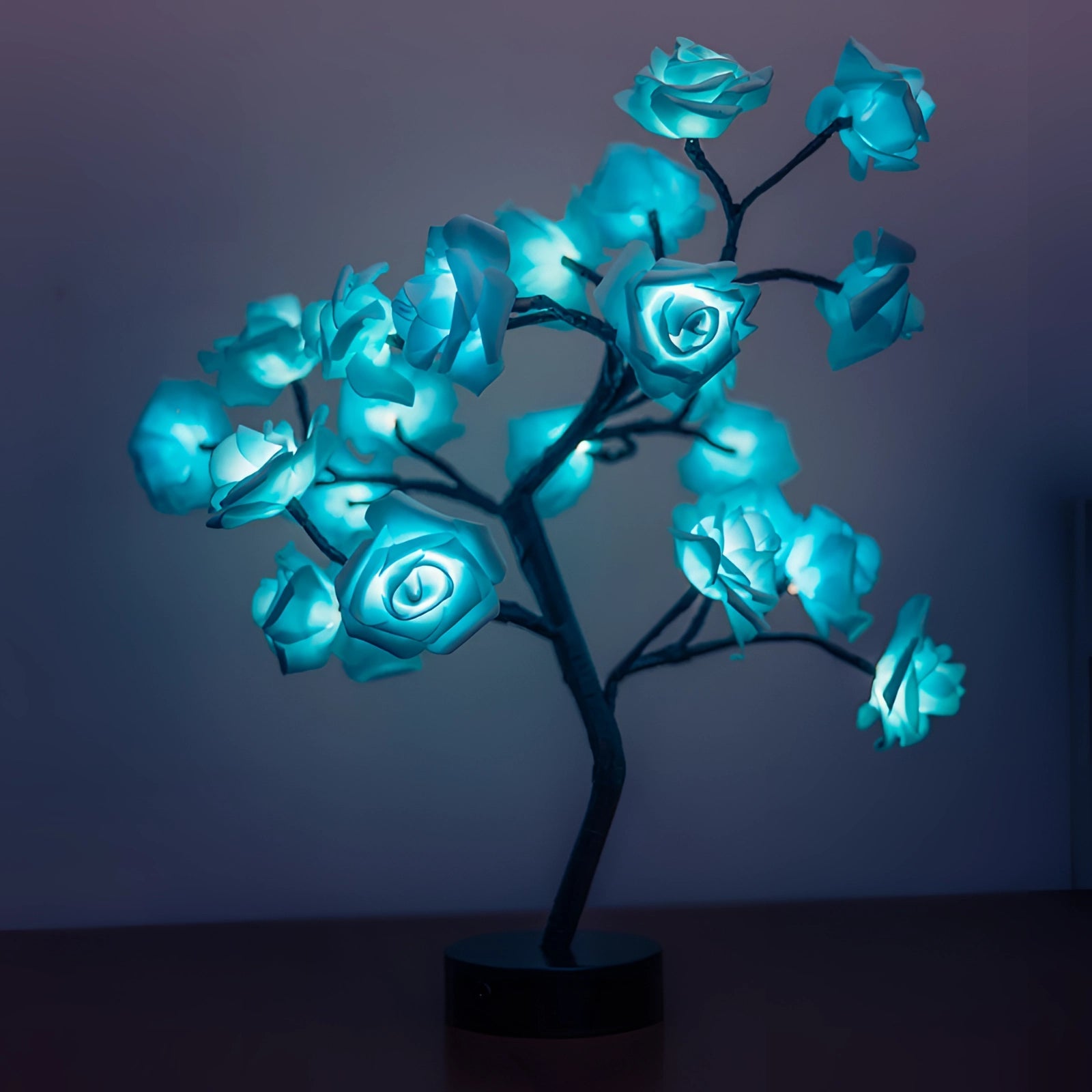 Moktan Sabai LED Rose Lamp Romantic Light Up Flower Night Light Valentine Gift Blue