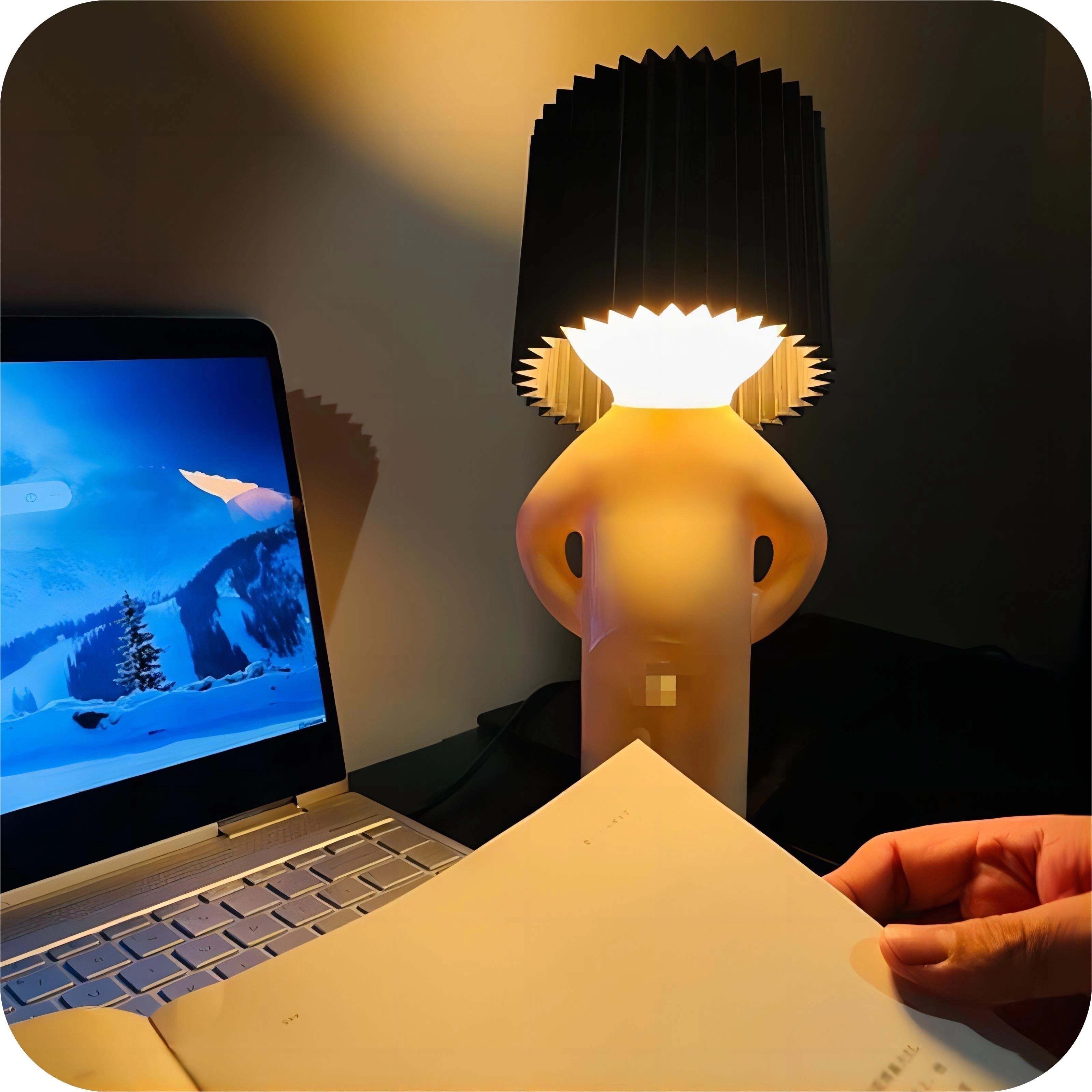 Moktan Sabai Human Shaped Table Lamp Wireless Battery Operated Novelty Light Black
