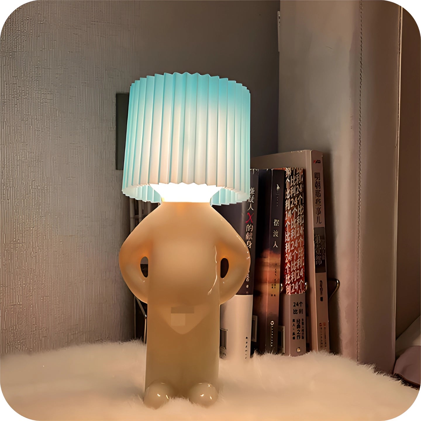 Moktan Sabai Human Shaped Table Lamp Wireless Battery Operated Novelty Light Blue