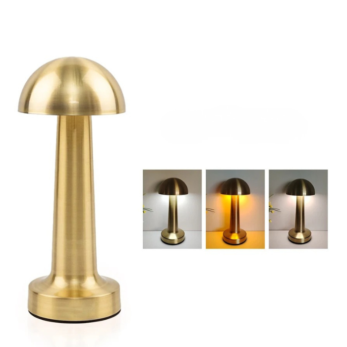 Moktan Sabai LED Metal Touch Table Lamp | Rechargeable Dimmable Night Light for Coffee Bar Decor Type B