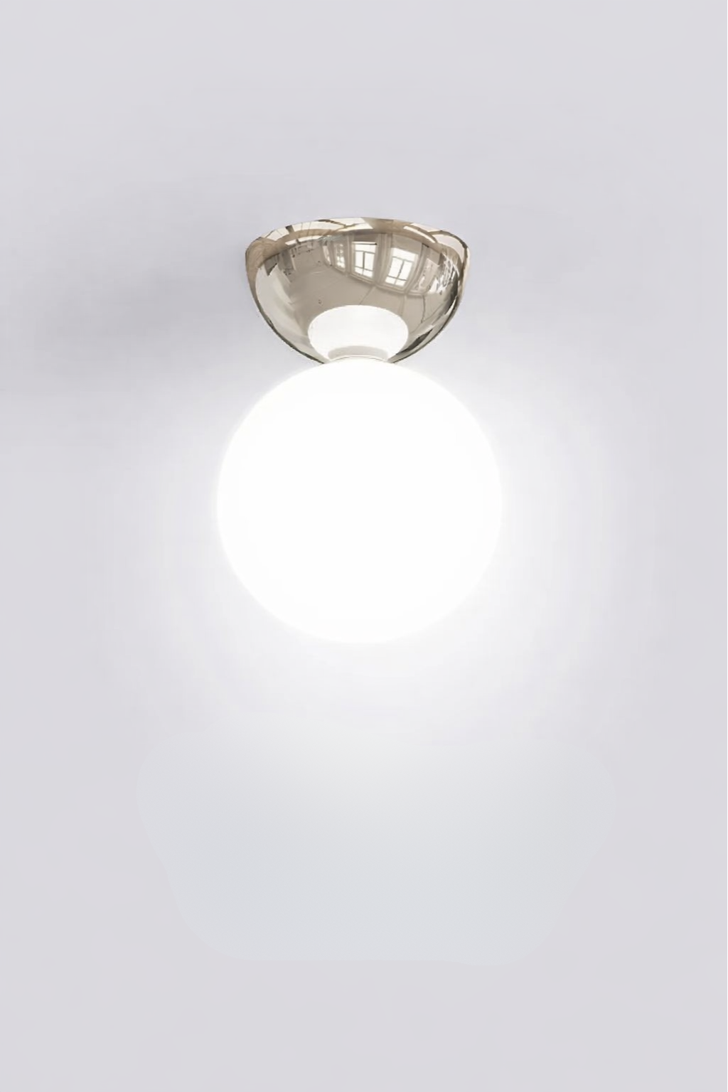 Moktan Sabai Bauhaus Dome Ceiling Light Cream Flush Mount Lamp for Hallway Balcony Entryway Silver